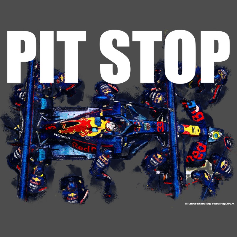 레이싱디엔에이 2021 에프원 레드불 PIT STOP 레이싱 그래픽 라운드 반팔 오버핏 티셔츠