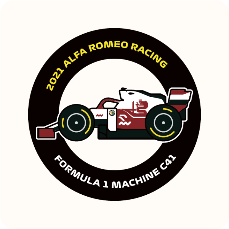 RacingDNA 2021 에프원 알파 로메오 머신 SD 그래픽 레이싱 라운드 반팔 오버핏 티셔츠