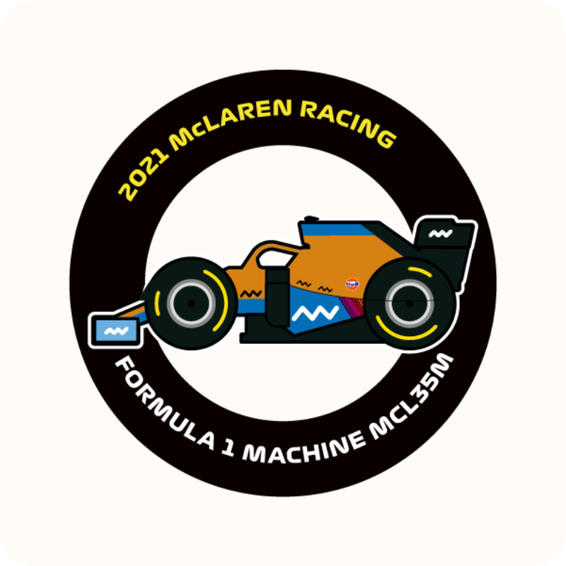 RacingDNA 2021 에프원 멕라렌 머신 SD 그래픽 레이싱 라운드 반팔 오버핏 티셔츠