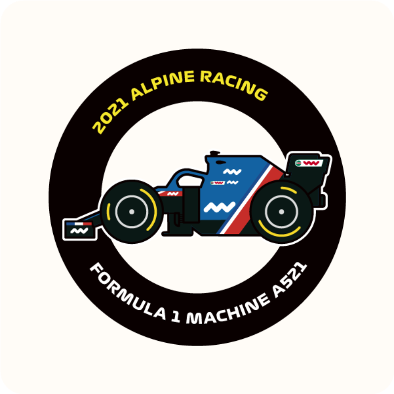 RacingDNA 2021 에프원 알파인 머신 SD 그래픽 레이싱 라운드 반팔 오버핏 티셔츠