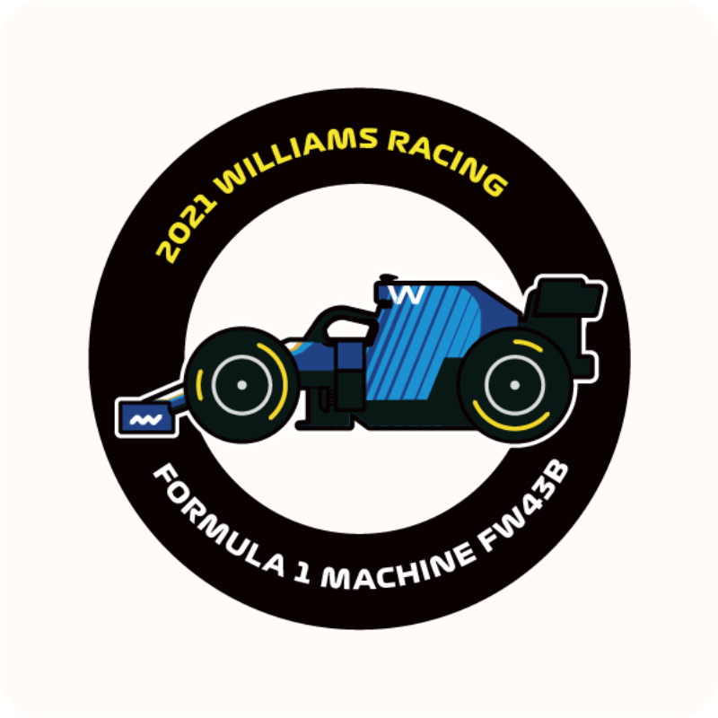 RacingDNA 2021 에프원 윌리암스 머신 SD 그래픽 레이싱 라운드 반팔 오버핏 티셔츠