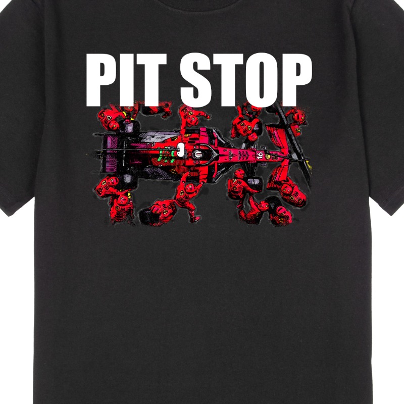 레이싱디엔에이 2021 에프원 페라리 PIT STOP 레이싱 그래픽 라운드 반팔 오버핏 티셔츠