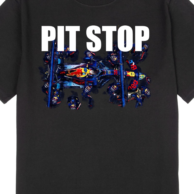 레이싱디엔에이 2021 에프원 레드불 PIT STOP 레이싱 그래픽 라운드 반팔 오버핏 티셔츠